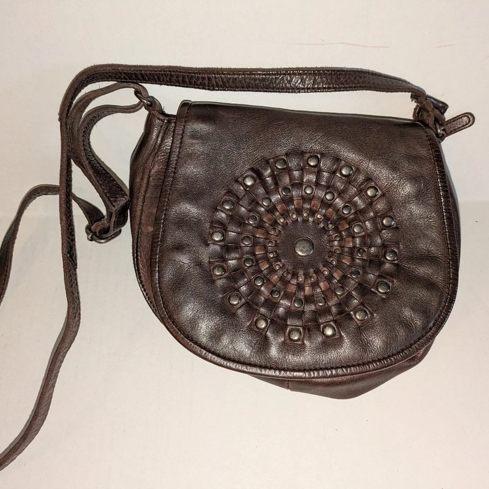 Vilenca Holland Crossbody Shoulder Bag Purse Brown Cognac Leather